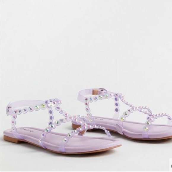NWT Torrid Embellished Jelly Gladiator Sandals 8.5 Wide - Picture 1 of 7